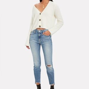 Mother The Looker ankle step fray jeans